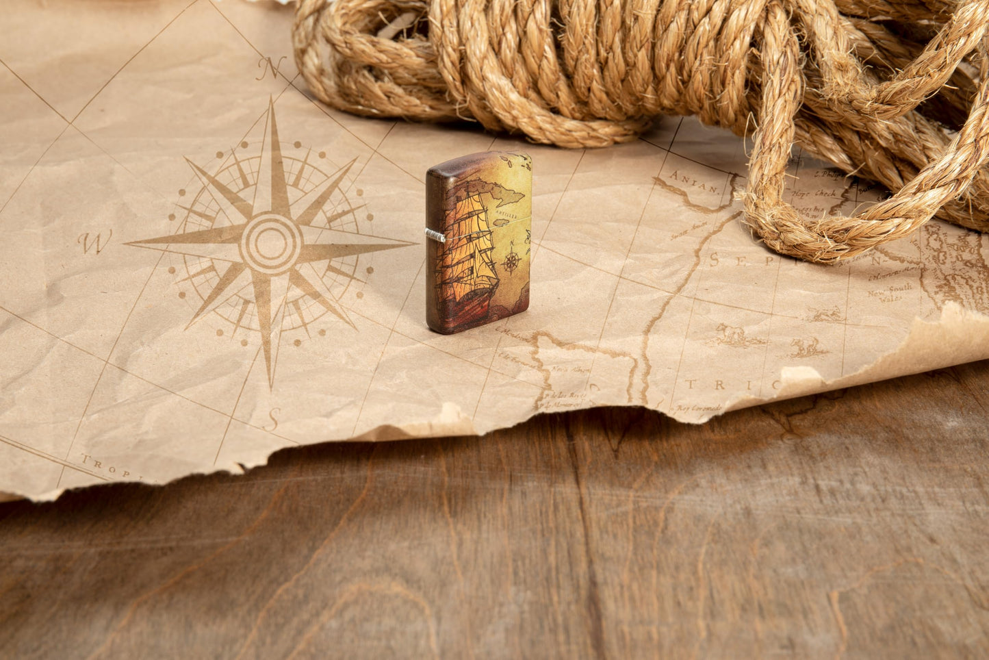 Zippo Pirate Ship 540 Color Pocket Lighter