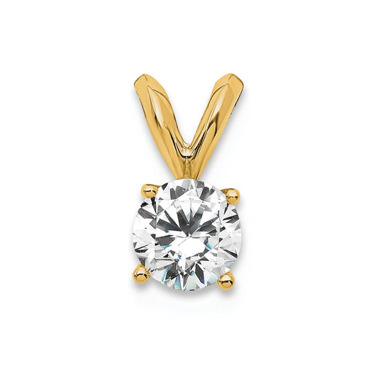 14k 1/3 carat Lab Grown Diamond VS/SI+ G+ Round Complete Four Prong Solitaire Pendant