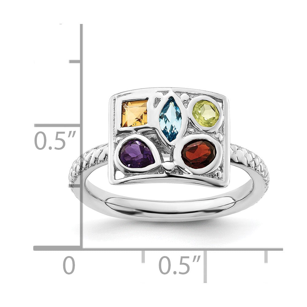Sterling Silver Stackable Expressions Gemstone Ring Size -5