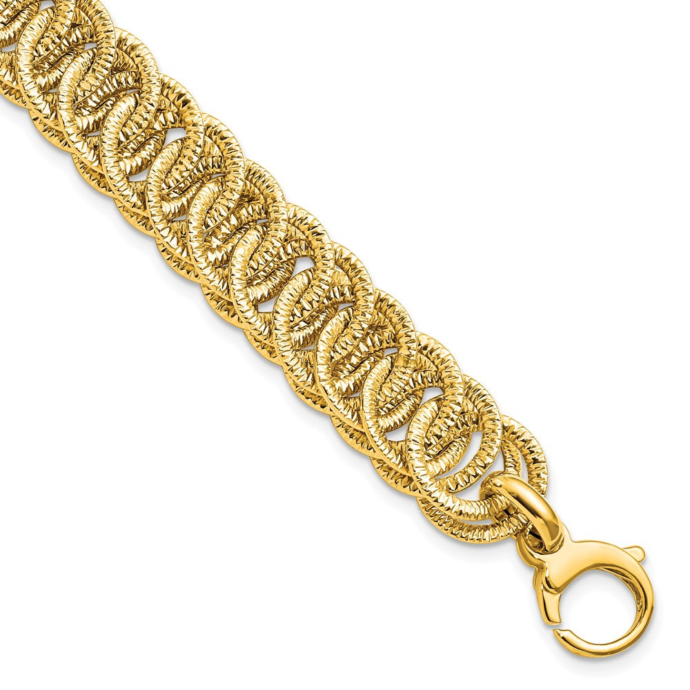 14K Polished D/C Reversible Bracelet 7.5  inches