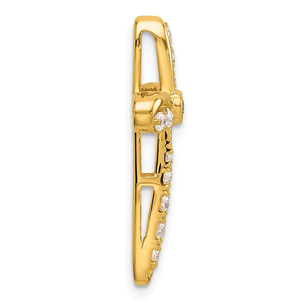 14k 3/8 carat Lab Grown Diamond VS/SI+ G+ Cross Chain Slide Pendant