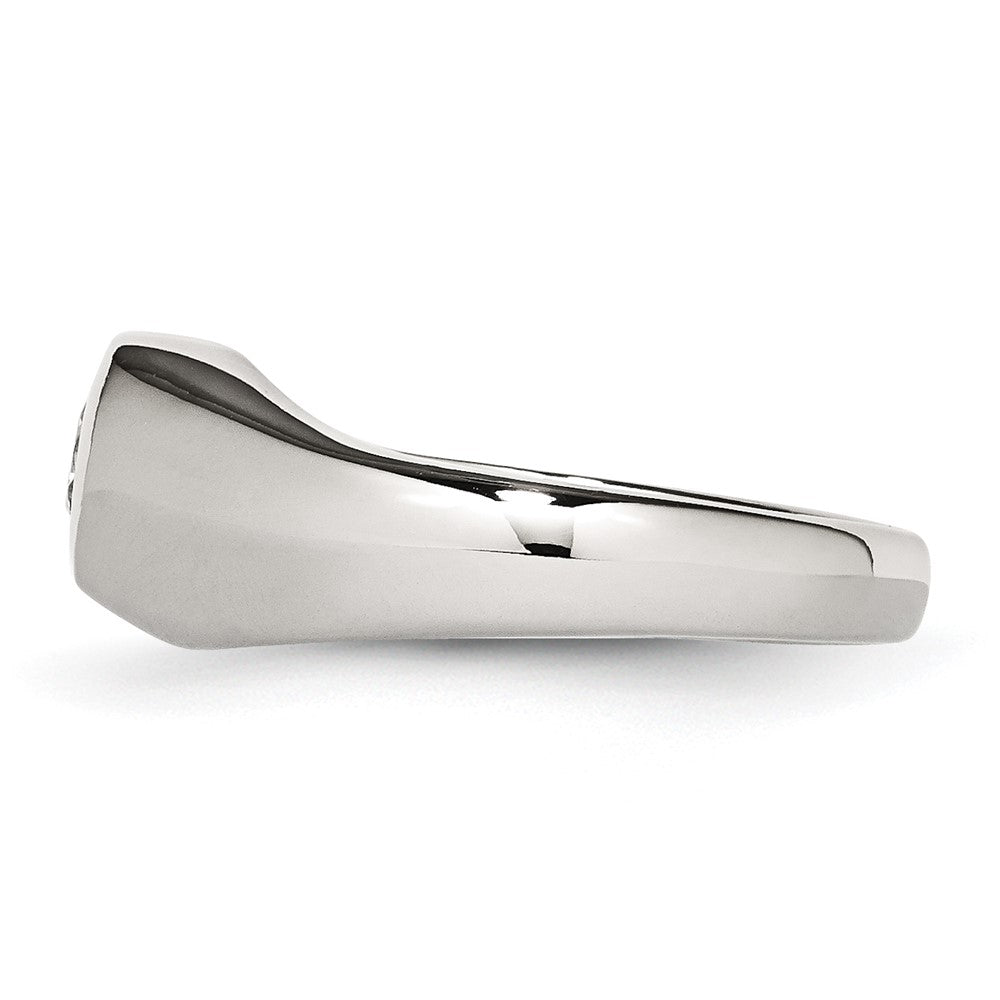 Stainless Steel Polished CZ Ring Size - 6