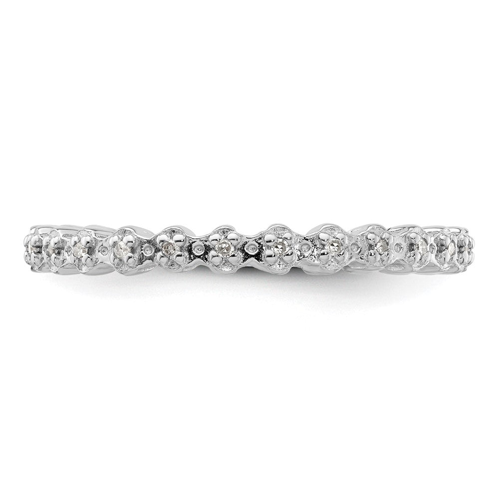 Sterling Silver Stackable Expressions Diamond Ring Size -7
