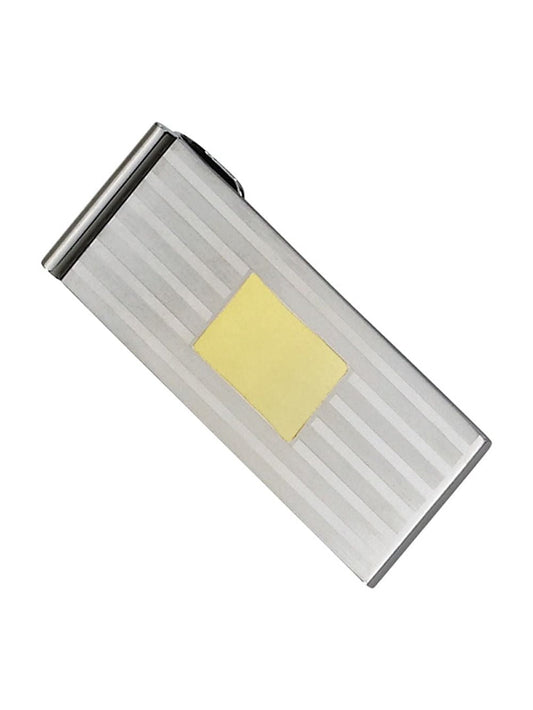 Primal Steel Stainless Steel Brushed and Polished Yellow IP-plated Money Clip