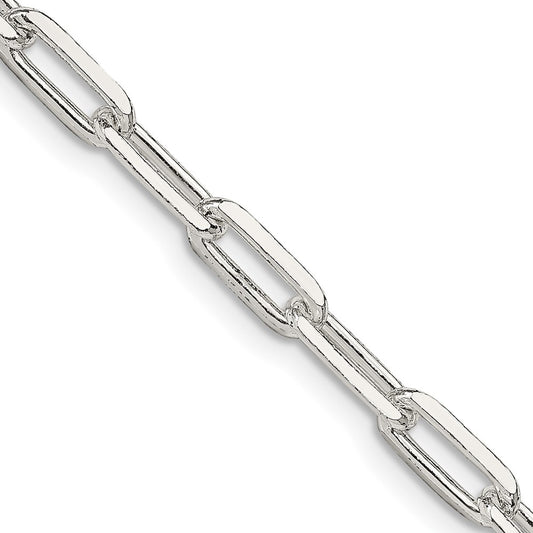 Sterling Silver 4.25mm Elongated Open Link Chain 22 Inches