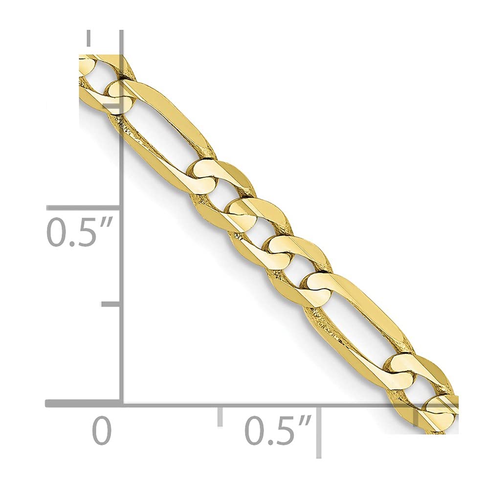 10k 4mm Concave Open Figaro Chain