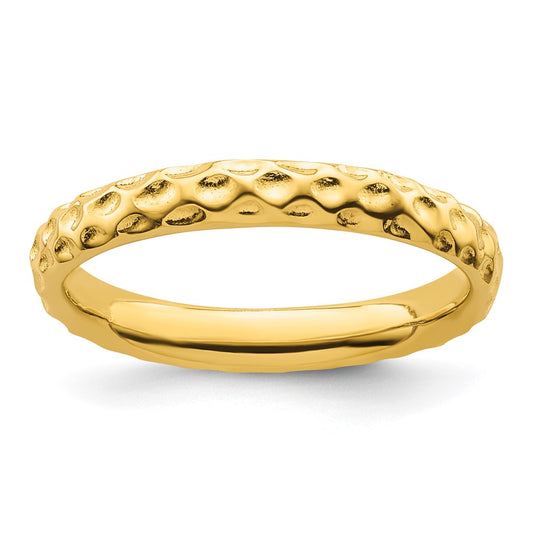 Sterling Silver Stackable Expressions Gold-plated Ring Size -9