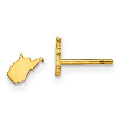 Sterling Silver/Gold-plated West Virginia State Earrings
