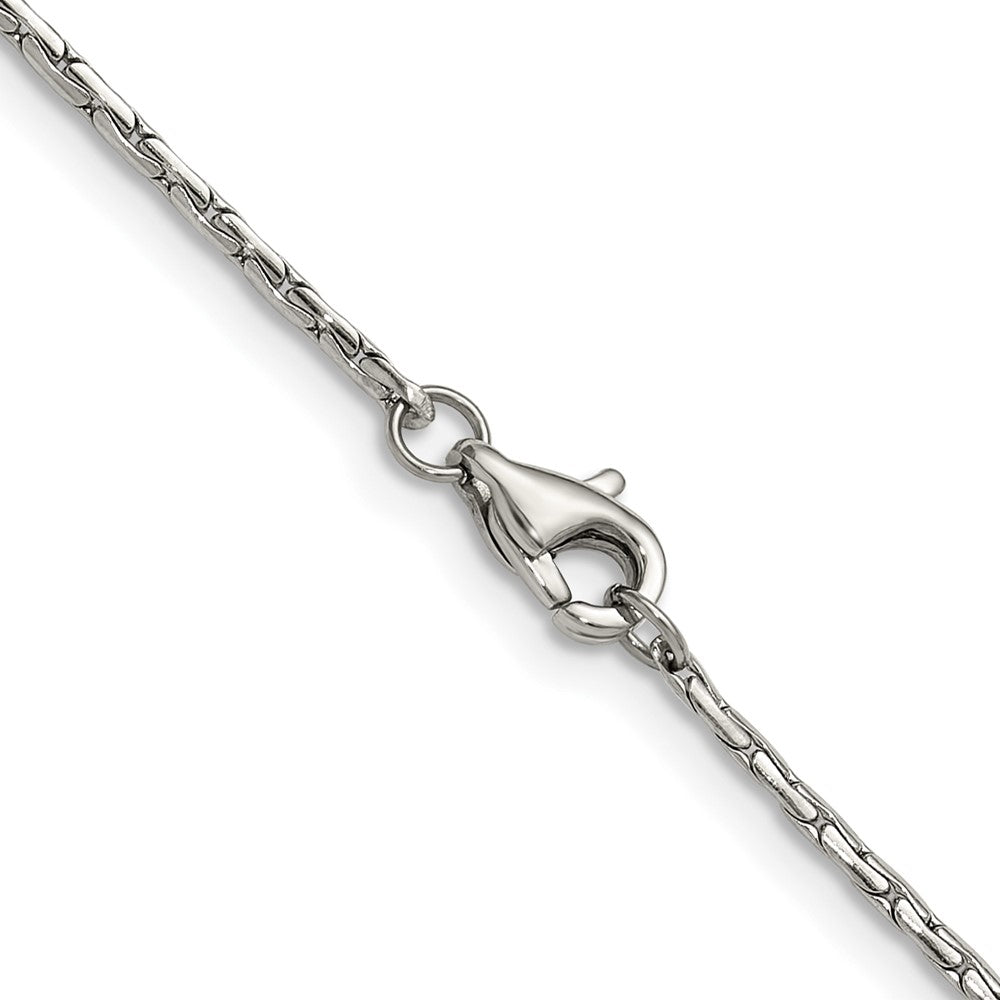 Chisel Stainless Steel Polished 1.5mm 18 inch Oval Box Chain Necklace