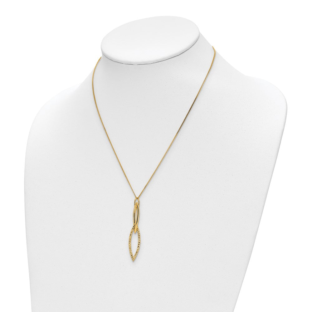 Sterling Silver Gold-plated Dia Cut with 1.5in ext. Necklace