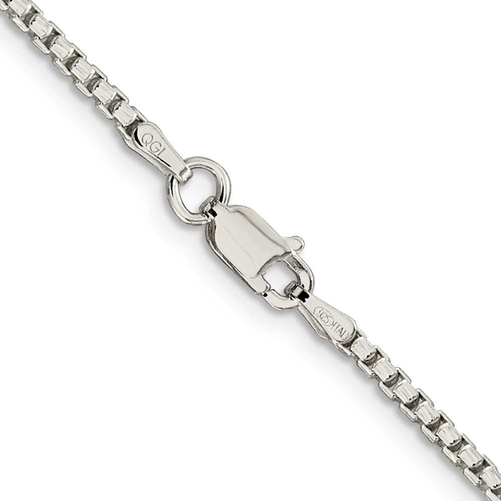 Sterling Silver 2mm Diamond-cut Round Box Chain 24 Inches