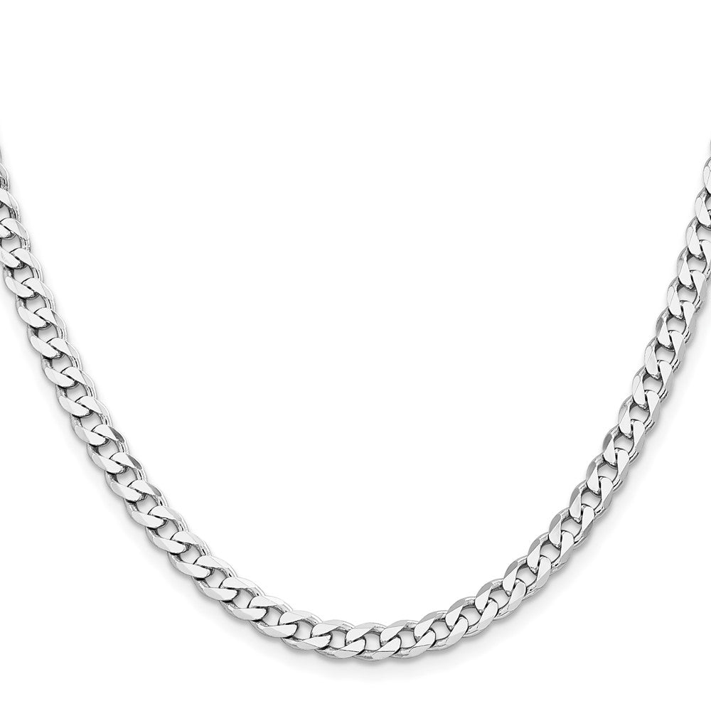 Sterling Silver Rhodium-plated 5.7mm Curb Chain 26 Inches