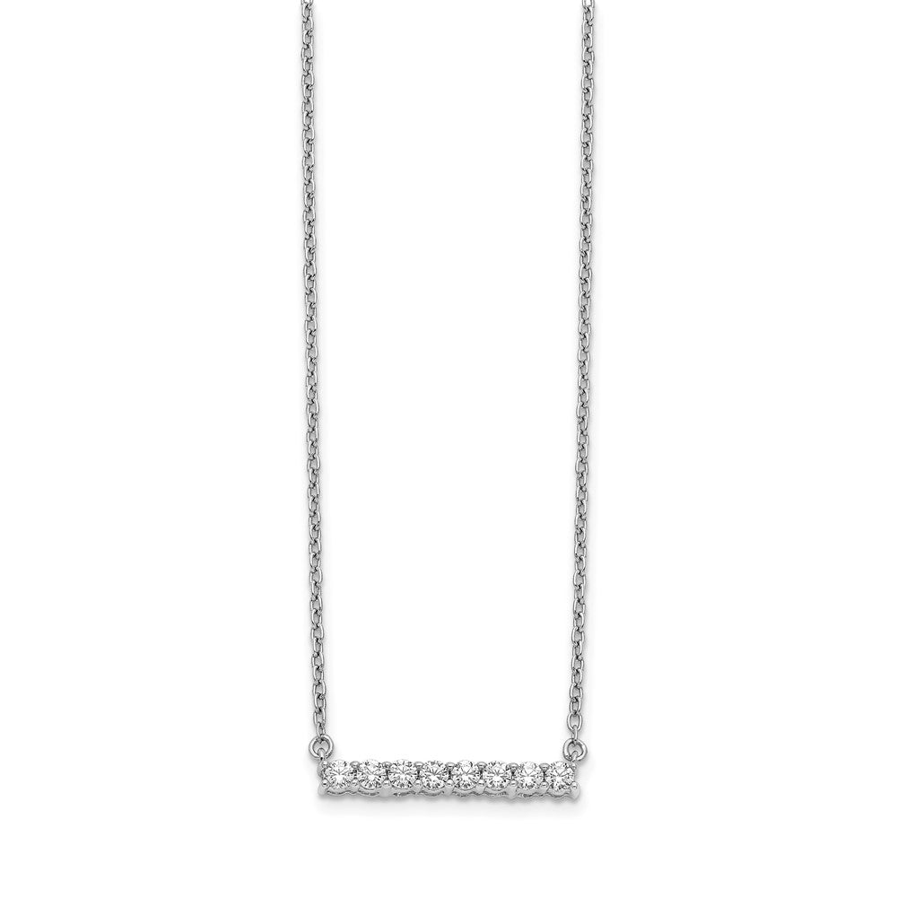 14k White Gold 1/3 carat Lab Grown Diamond VS/SI+ G+ 18 inch Bar Necklace