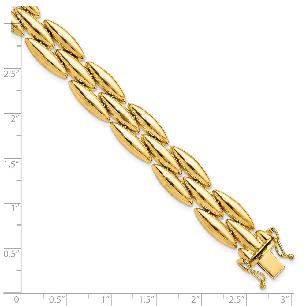 14k Polished Fancy Link Bracelet 7.5  inches