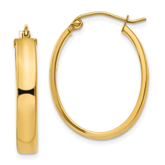 10k Lightweight Oval Hoop Earrings