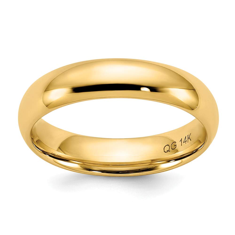 14k Yellow Gold 5mm Standard Weight Comfort Fit Wedding Band Size 4.5 CF050