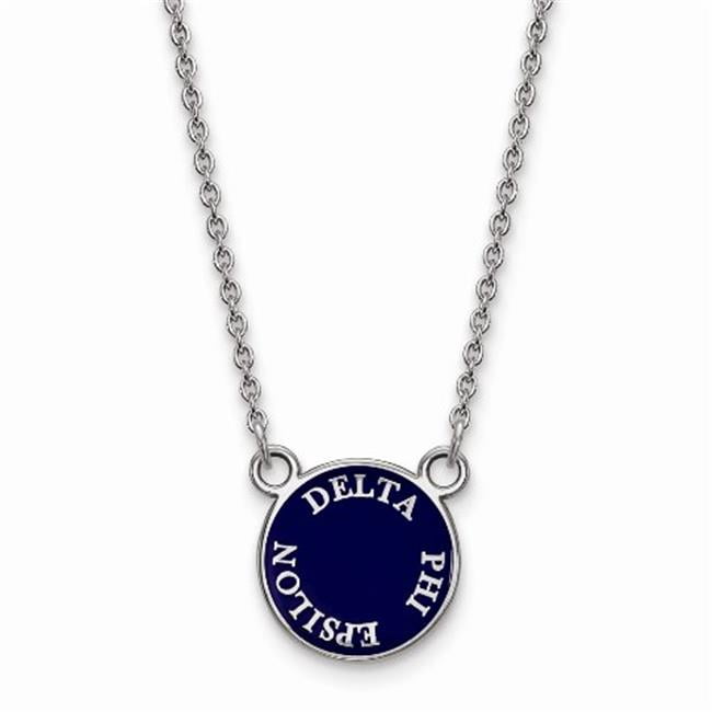 Sterling Silver 18in Official Licensed Greek Sororities Delta Phi Epsilon (???) XS Enamel Pendant w/Necklace
