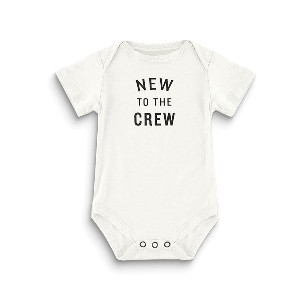 New To The Crew Bamboo Blend White 0-3 Month Suitcase Set with Knotted Hat and Snapshirt