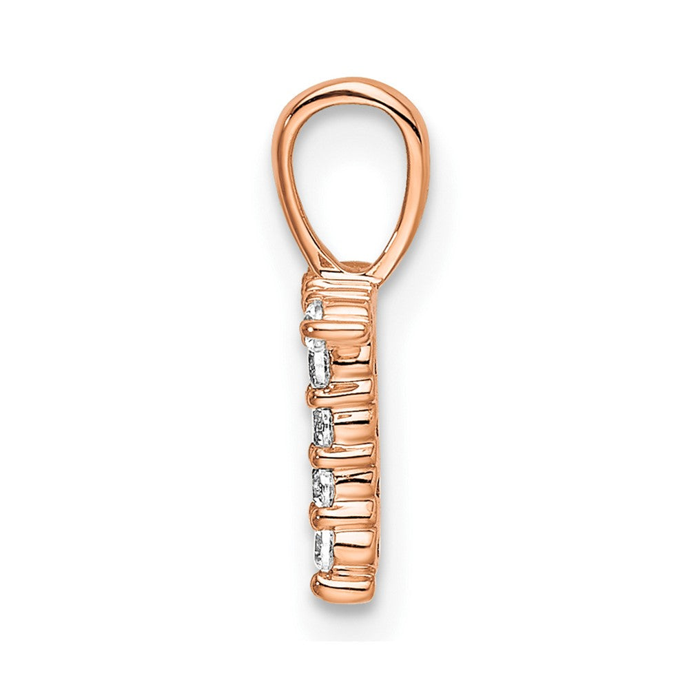14KR Small Initial T Diamond Pendant