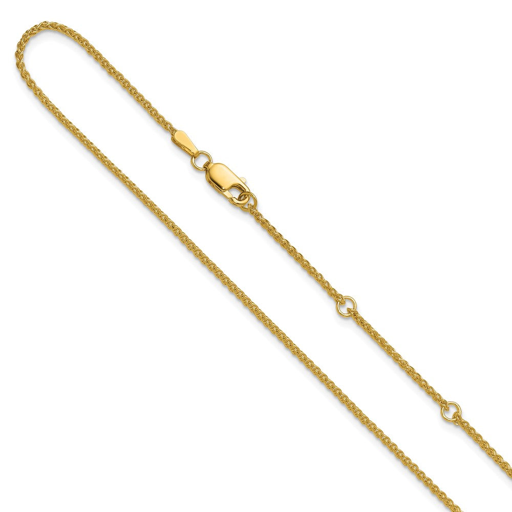 14K 1.5mm Spiga 1in+1in Adjustable Chain