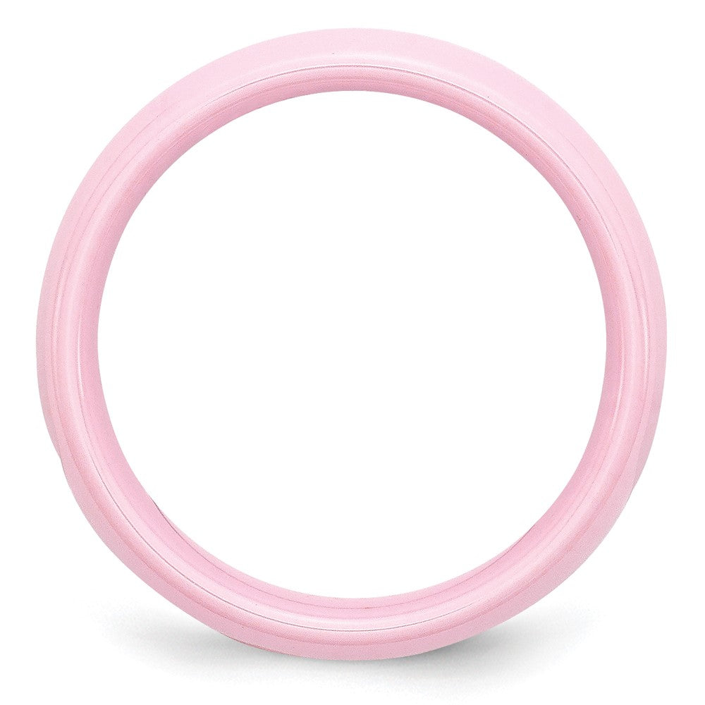 Ceramic Pink 6mm Polished Band Size - 5
