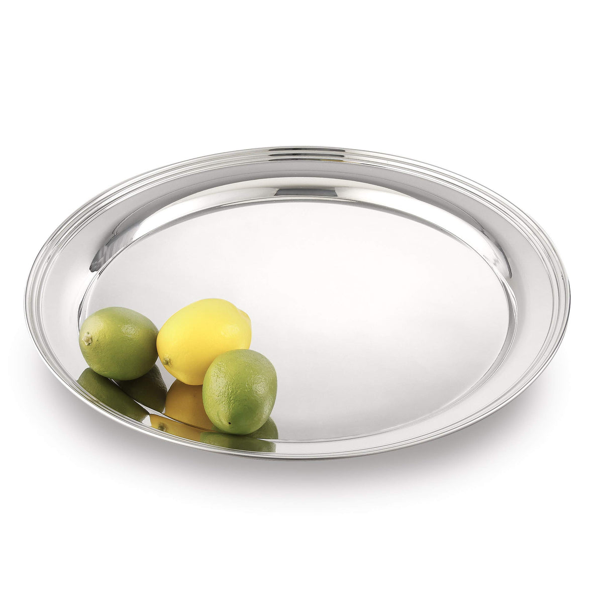 Leeber 74334 17 in. Stainless Steel Round Tray, Silver