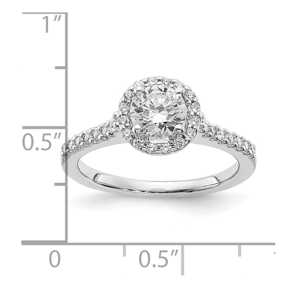 Sterling Silver Rhodium-plated Diamonore Halo Ring