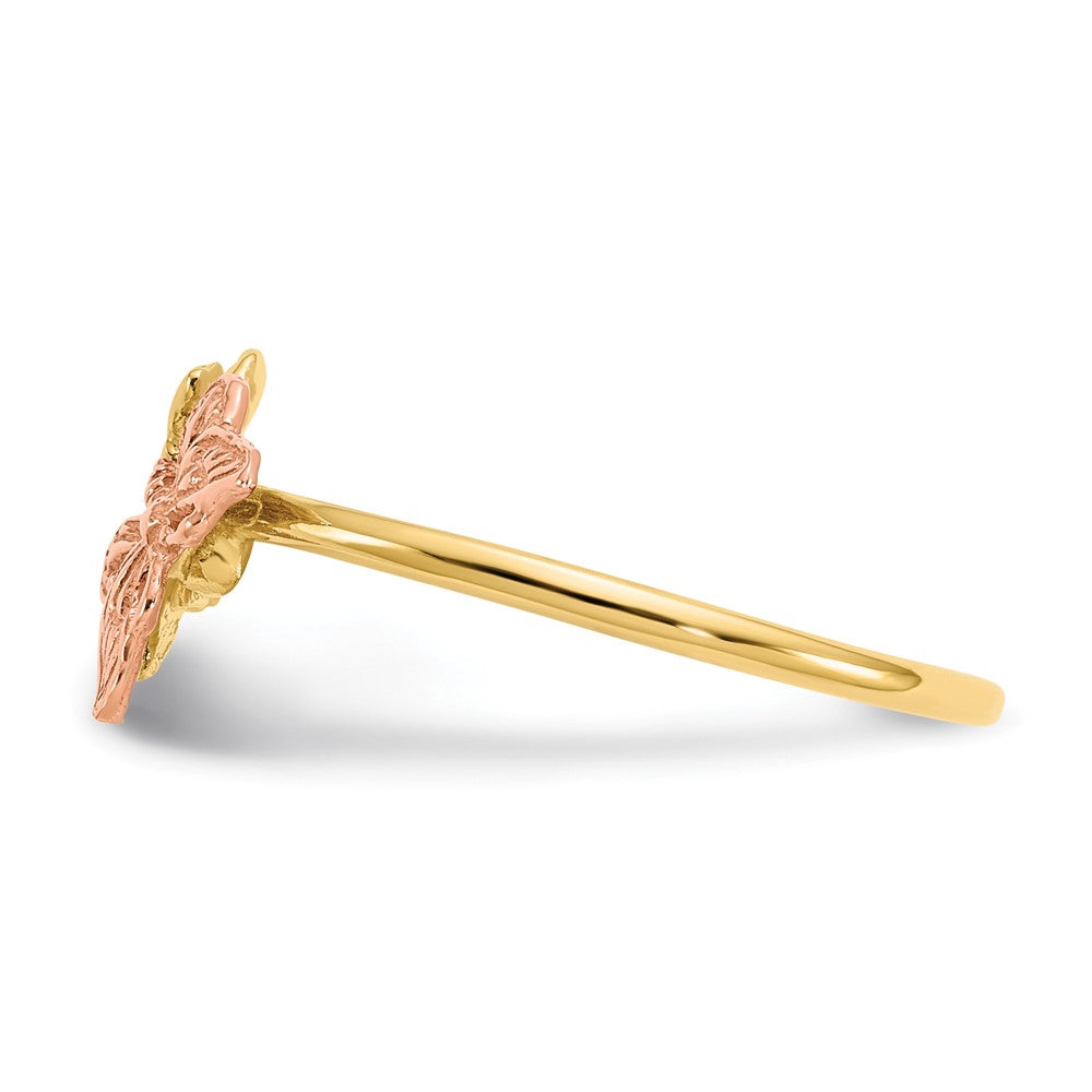 14k Two-Tone Polished Butterfly Ring Size 7
