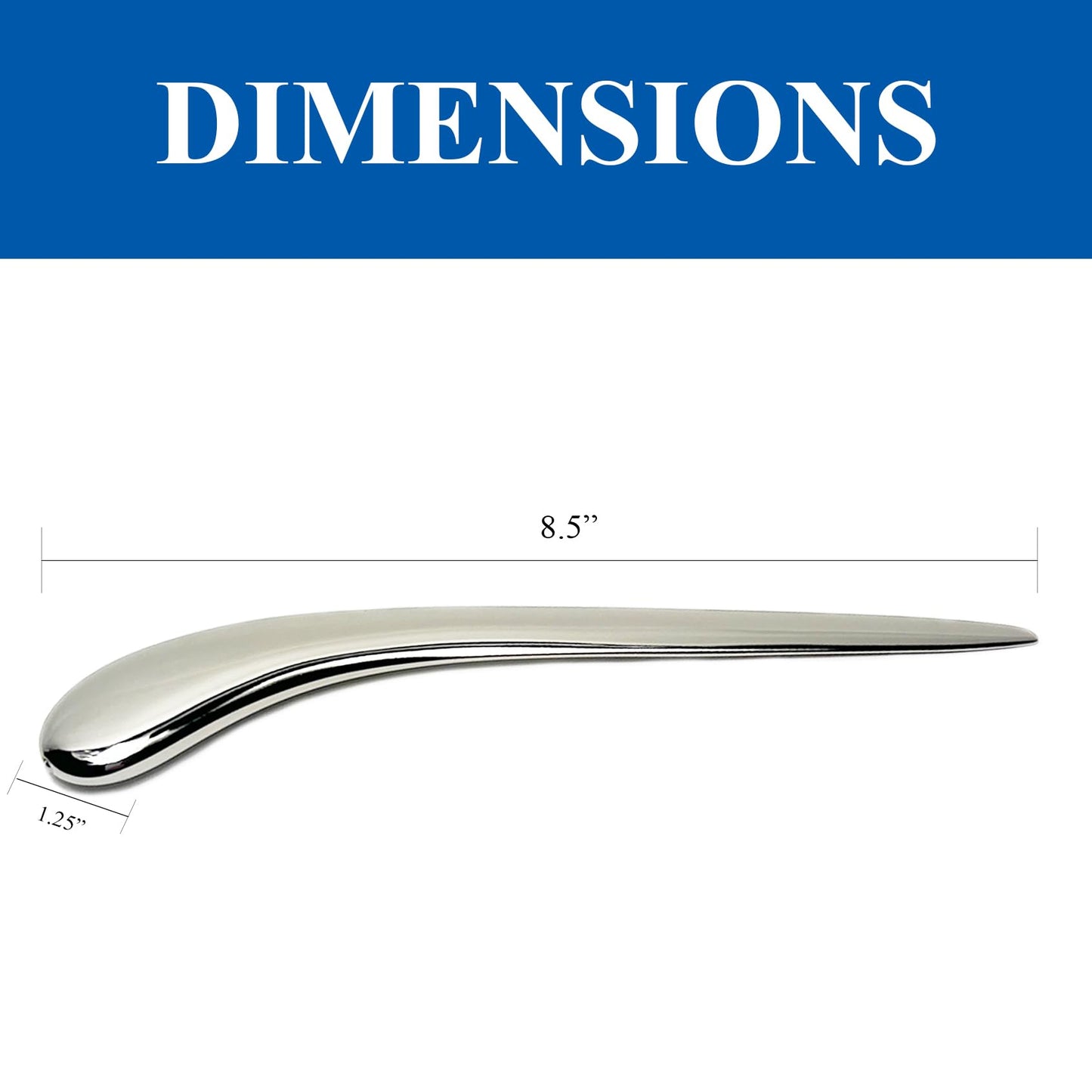 Natico Originals 30-364 Letter Opener Curve Silver
