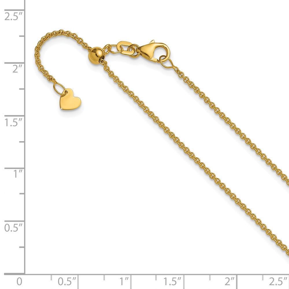 14K Adjustable 1.4mm Round Cable Chain