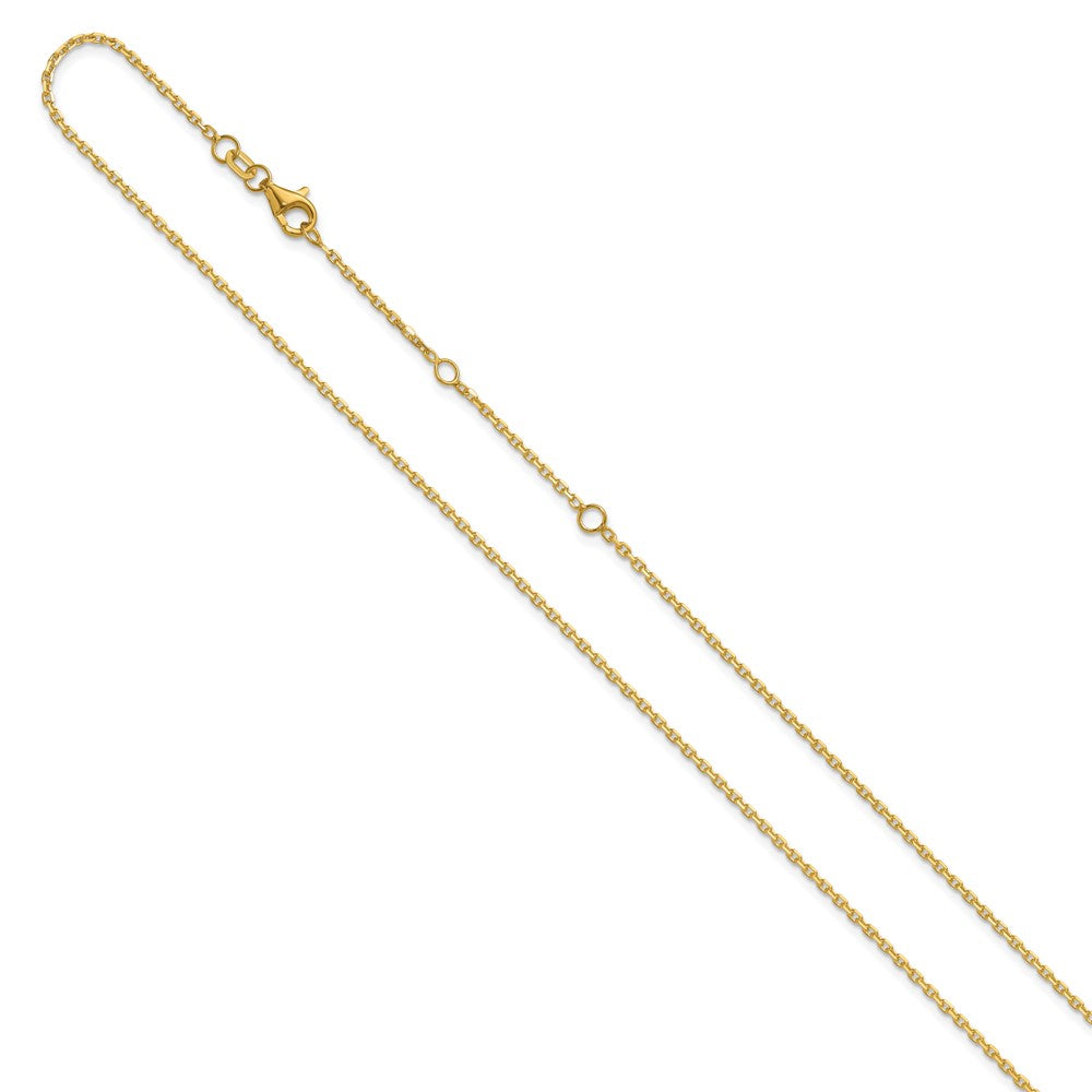 14k 1.5mm D/C Square Cable 2in+2in Adjustable Chain