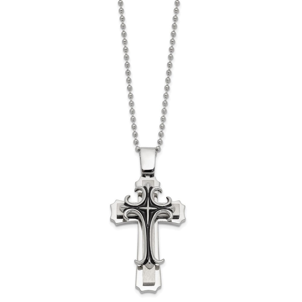 Steel Cross with 24 2.4mm Bead Chain