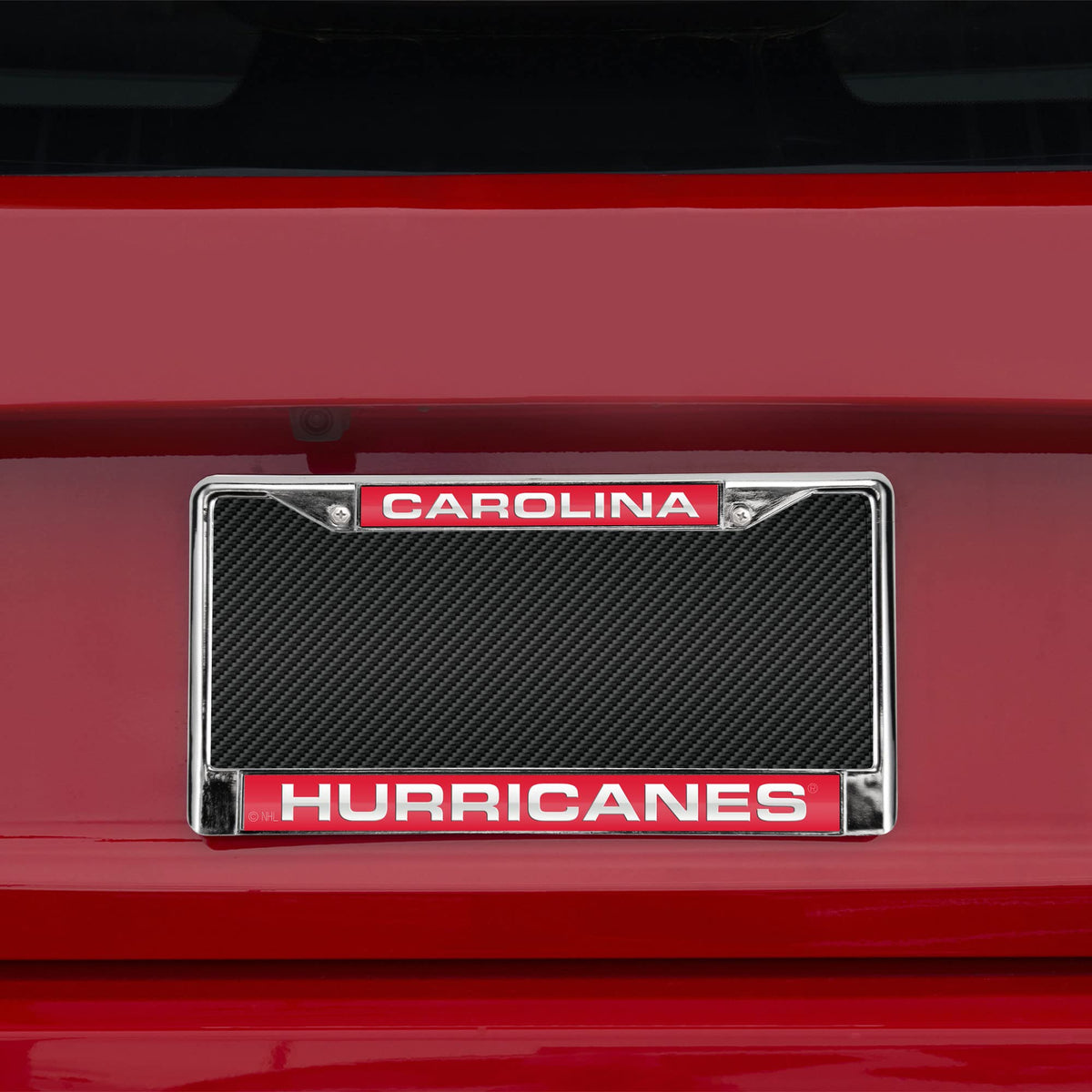Carolina Hockey Hurricane's Chrome Metal Laser Cut License Plate Frame