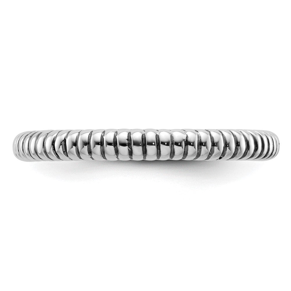 Sterling Silver Stackable Expressions Antiqued Ring Size -6