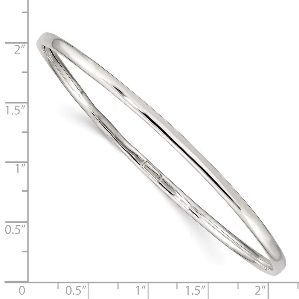 Primal Silver Sterling Silver 3.25mm Bangle Bracelet