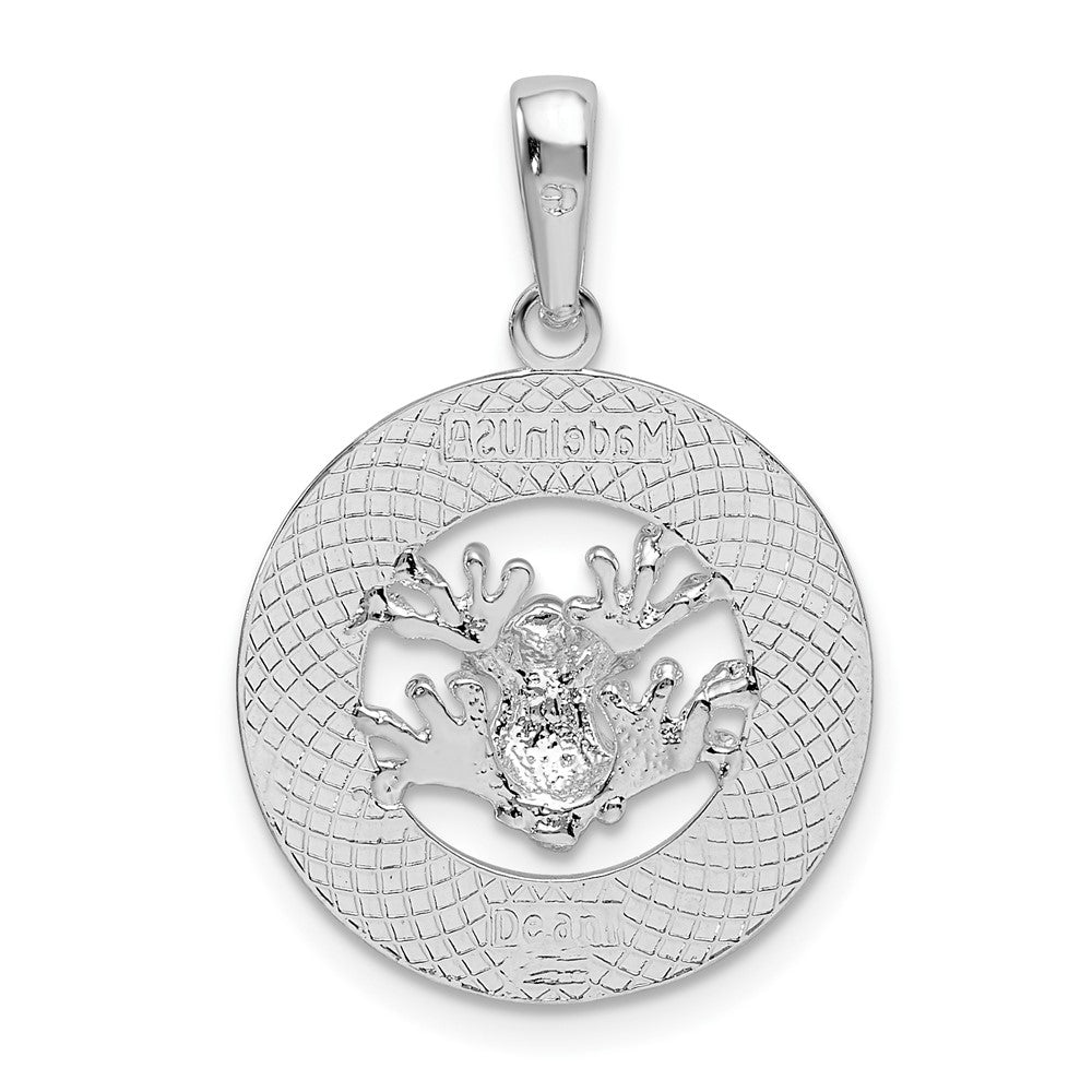 Sterling Silver Polished Antigua Circle w/Frog Pendant