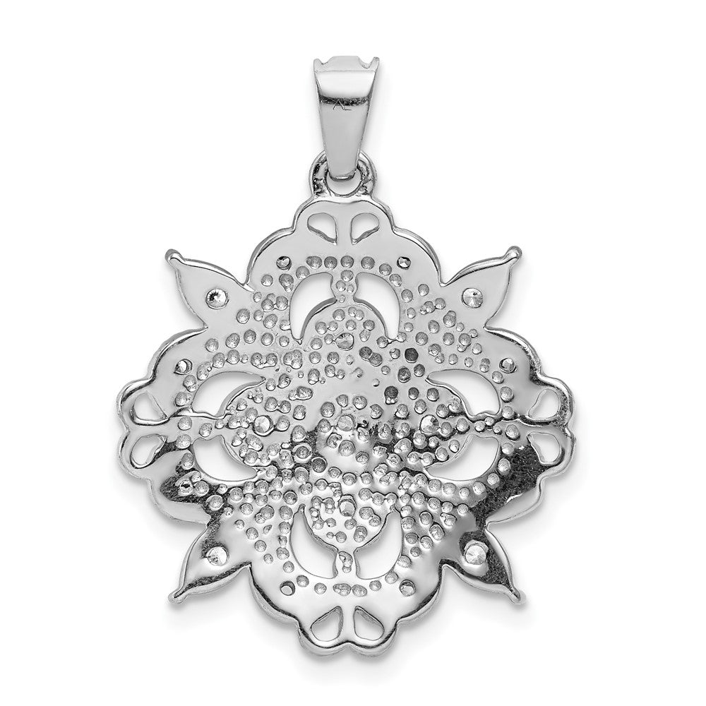 14k White Gold 1/4 carat Lab Grown Diamond VS/SI+ G+ Filigree Pendant