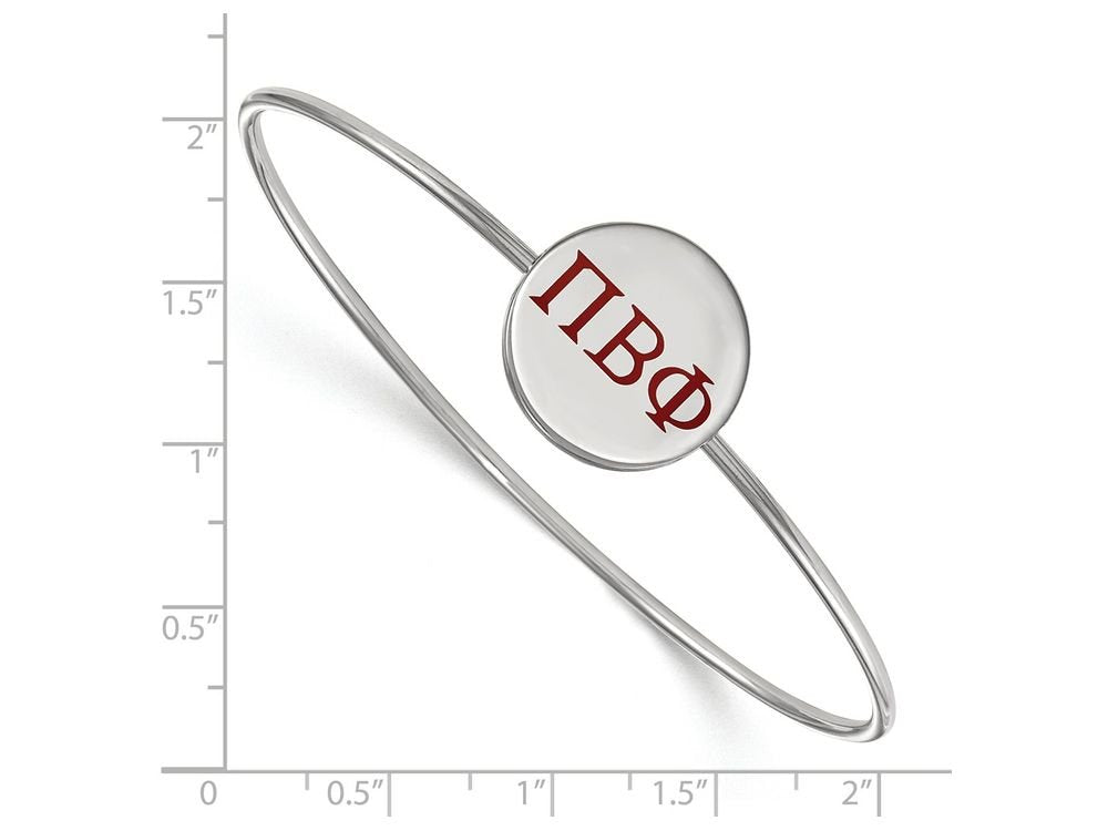 Sterling Silver Official Licensed Greek Sororities Pi Beta Phi (???) Enameled Slip-on Bangle