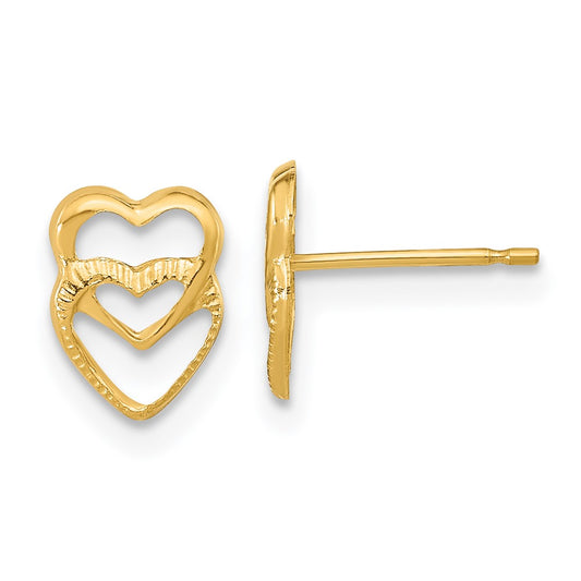 14K Madi K Heart Post Earrings for Girls