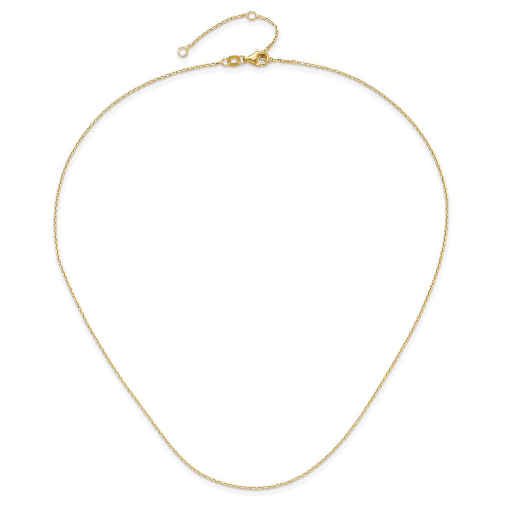 14k 1.1mm D/C Square Cable 1in+1in Adjustable Chain