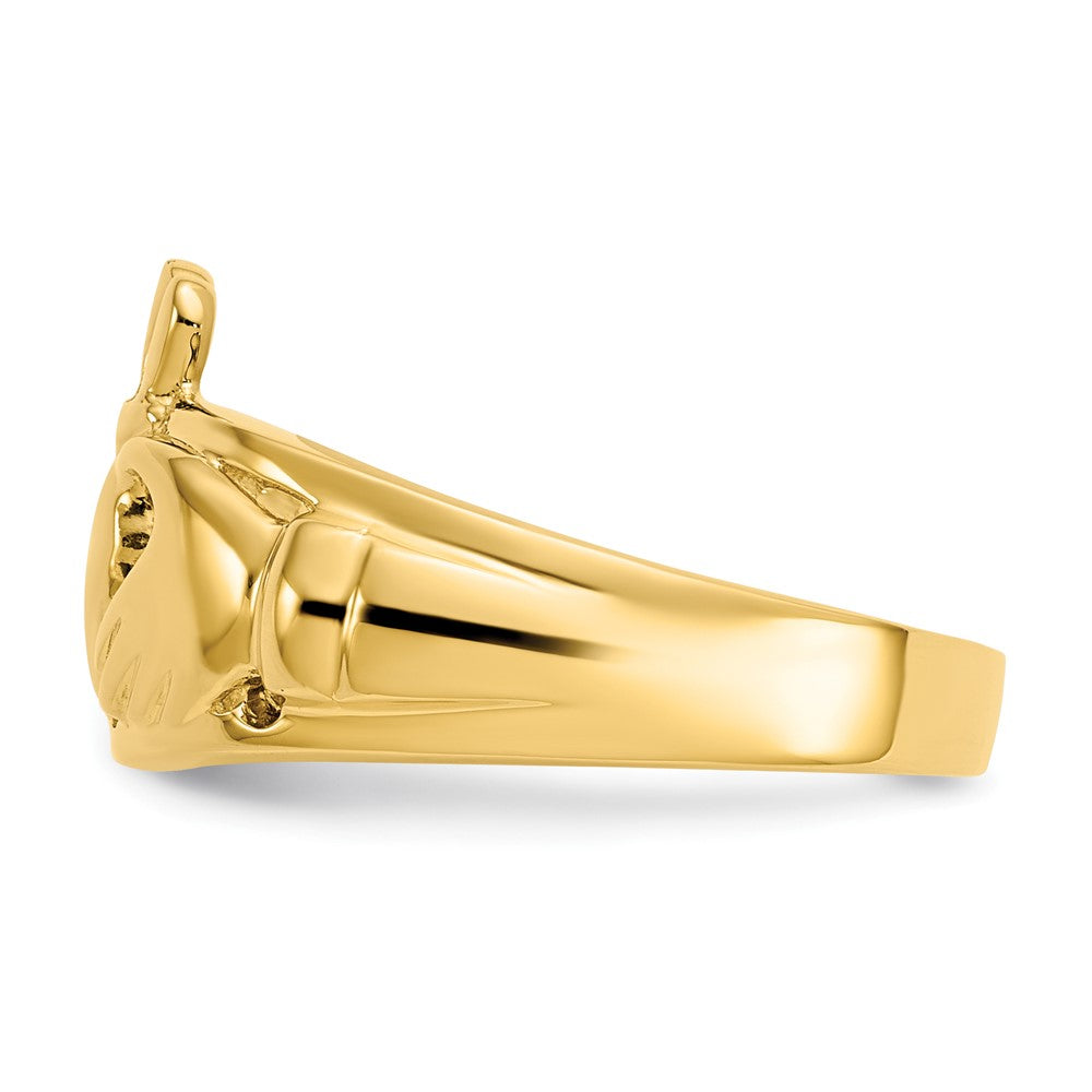 14k Polished Ladies Claddagh Ring Size 6