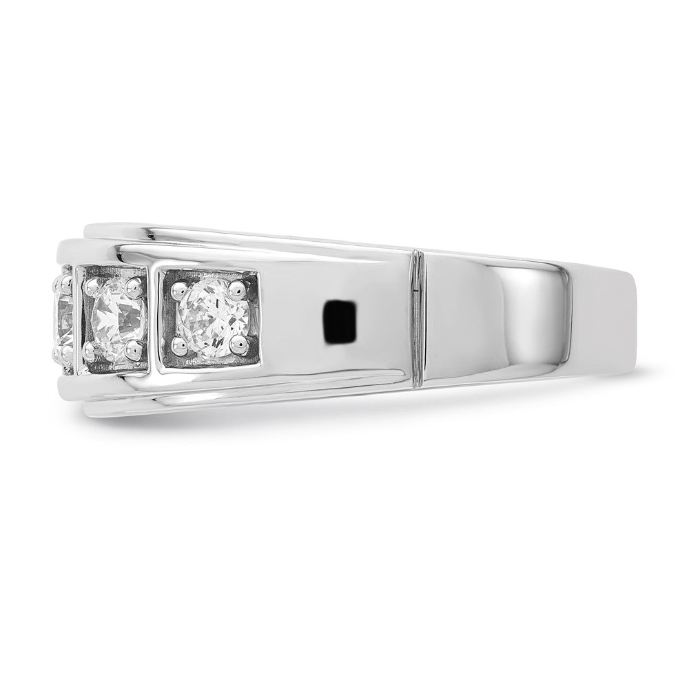 Sterling Silver GP CZ Men's 5-stone Ring