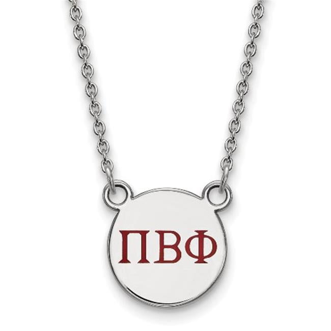 Sterling Silver 18in Official Licensed Greek Sororities Pi Beta Phi (???) XS Enamel Pendant w/Necklace