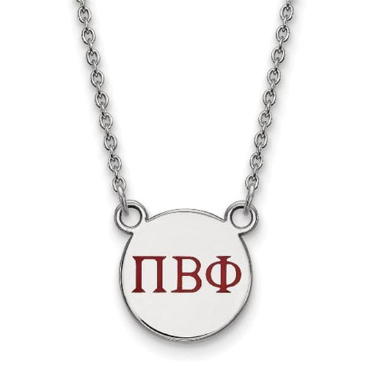 Sterling Silver 18in Official Licensed Greek Sororities Pi Beta Phi (???) XS Enamel Pendant w/Necklace
