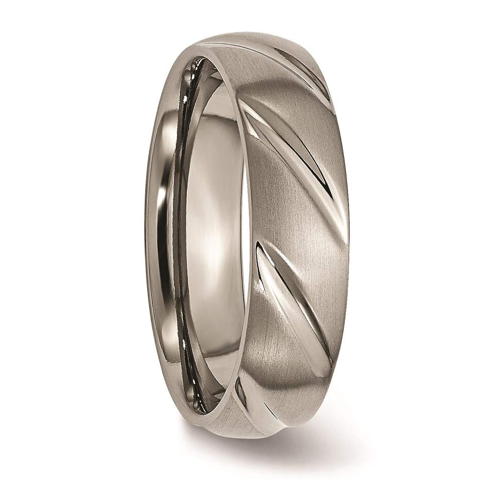 Titanium Satin 6mm Swirl Design Band Size - 11.5