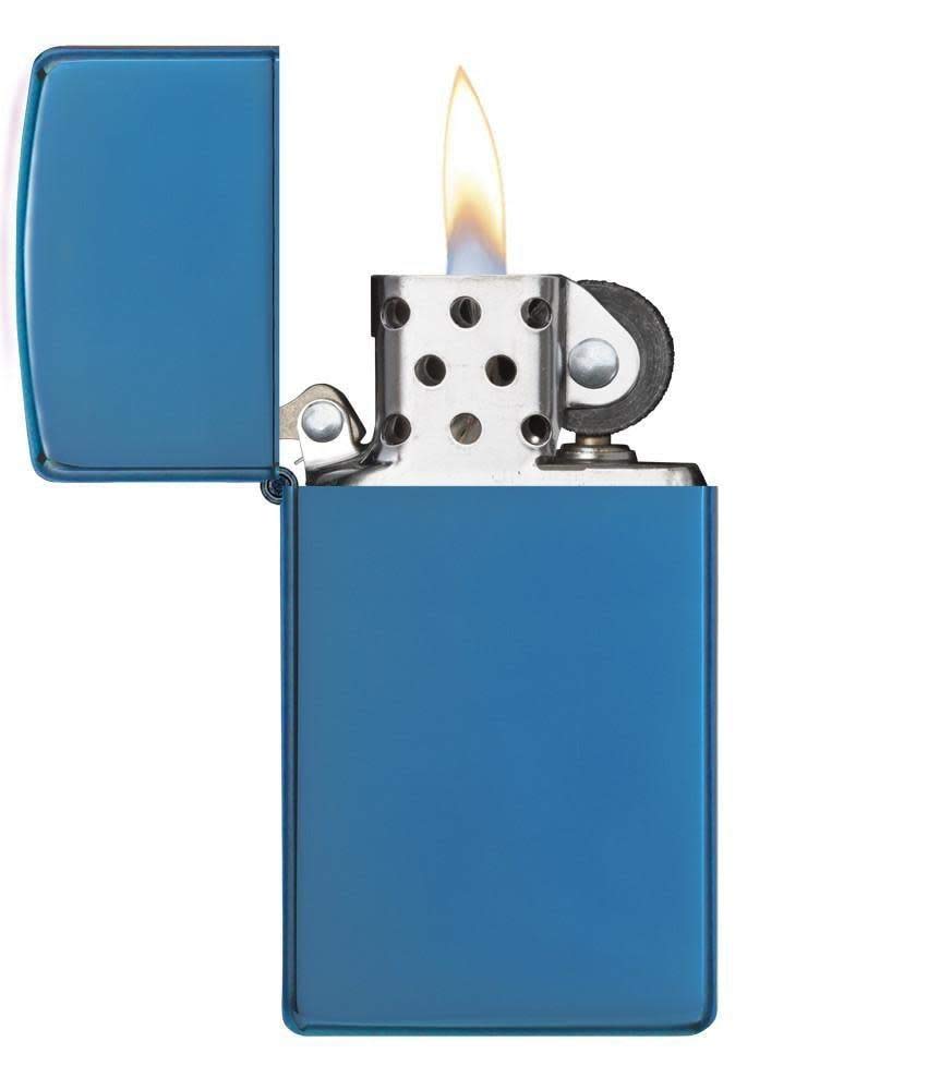 Zippo Slim High Polish Blue Pocket Lighter