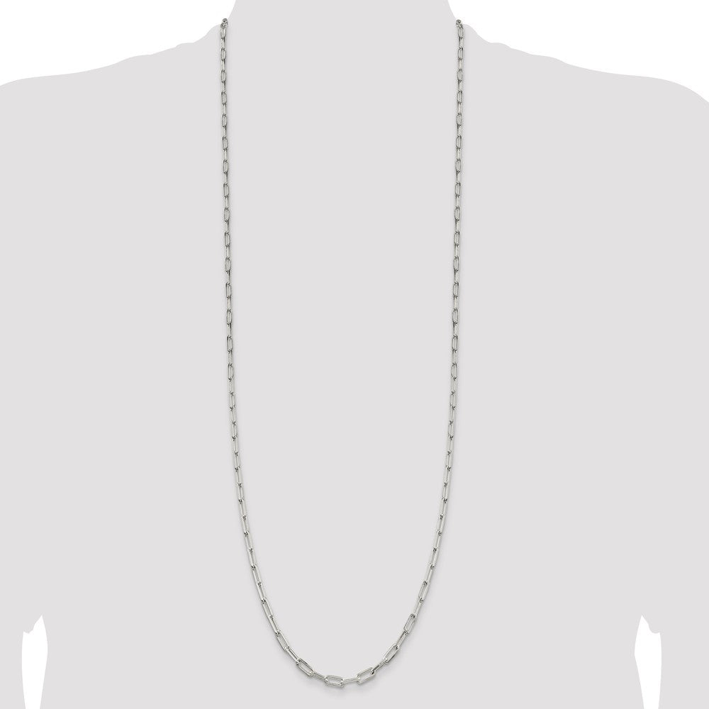 Sterling Silver 4.25mm Elongated Open Link Chain 36 Inches
