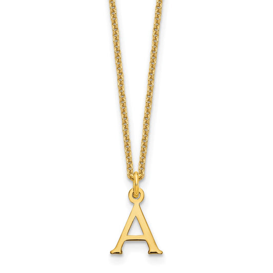 10KY Cutout Letter A Initial Necklace