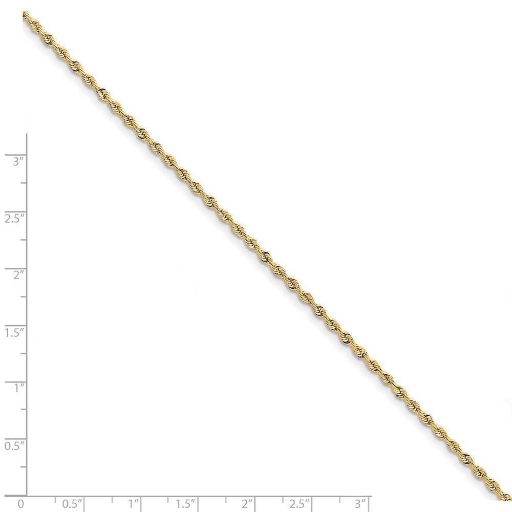 10k 2.25mm D/C Quadruple Rope Chain Anklet