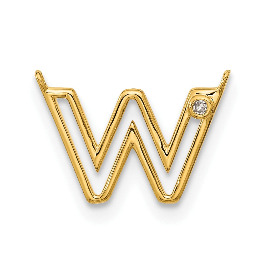 Stella & Dot 10ky Diamond Initial W Charm Element